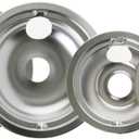 GE GE68C Genuine OEM 6" and 8" Drip Pan Kit (Chrome) for GE Electric Range or Stoves