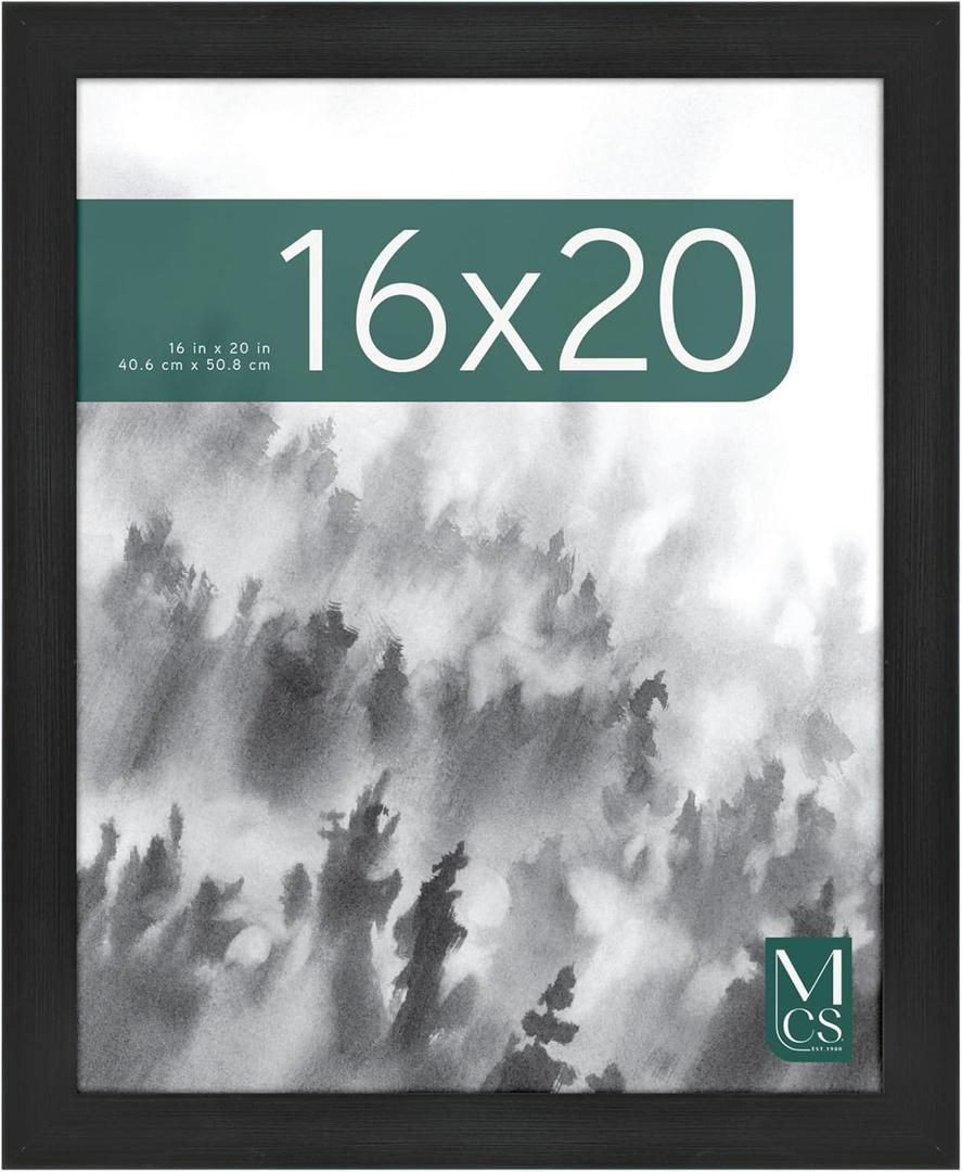 MCS Museum Poster Frame 16x20 Onyx, Vertical & Horizontal Wall Hanging Large Picture Frame for Photos, Posters & Art Prints (1-Pack)