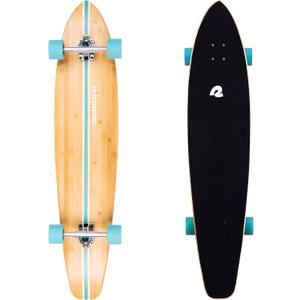 Retrospec Zed Pintail & Cruiser Longboard Adult Skateboard - 44in Bamboo & Canadian Maple Deck with ABEC-7 Bearings, 70mm PU Wheels for Commuting & Carving