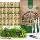 25 Most Popular Herb Seeds Variety Pack - 11,700 Non-GMO Heirloom Seeds for Planting Herbs in Individual Seed Packets for Hydroponic, Indoor & Outdoor Gardening