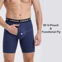 BAMBOO COOL Men's Long Boxer Briefs Performance Long Leg Sports Boxer Brief Underwear MultiPack (M)