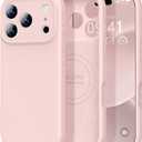 Vooii Magnetic for iPhone 17 Pro Max Case, Compatible with Magsafe (Premium Liquid Silicone) (Integrated Camera Control Button) Full Body Protective Anti-Scratch Microfiber Lining 6.9 inch, Pink Sand