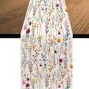 Watercolor Wild Flowers Table Runner, Seasonal Summer Colorful Flowers Holiday Kitchen Dining Table Decoration for Home Party Decor 13 x 108 Inch