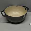 Lodge Essential Enamel Cast Iron Dutch Oven 6 Quarts - Perfect for Bread Baking, Braising, Marinating & Slow Cooking, Features Moisture-Sealing Lid & Dual Handles, Kitchen Essentials, Midnight Chrome