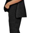 Lviefent Womens 2 Piece Outfits Knit Matching Set Sleeveless Side Slit Pullover Sweater Top Wide Leg Pants Sets (Black-M)