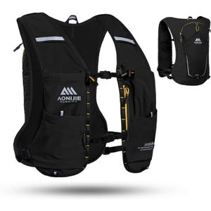 AONIJIE Running Hydration Vest for Men & Women, 8L Hydration Backpack, Multiple Pocket Designs for Water Bottles/Bladders, Lightweight Breathable for Hiking, Climbing, Marathon & Cycling