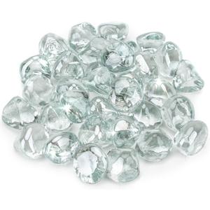 Stanbroil 10-Pound Fire Glass Diamonds - 1/2 inch Luster Fire Glass for Fireplace Fire Pit and Landscaping, Crystal Ice Luster