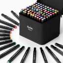 Alcohol Markers 80 Colors,Chisel & Fine Dual Tip Marker Set for Adults,Permanent Markers Pens Coloring Alcohol Marker Perfect Halloween Christmas Gift for Painting Coloring Sketching
