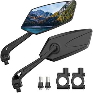 2 Pack Bike Mirrors, eBike Mirrors for Handlebars, 360° Adjustable Safety Bicycle Rear View Mirrors, Scratch Resistant Glass Lens, Bicycle Universal Fit Accessories HD Version