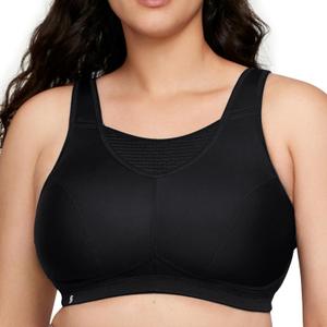 Glamorise Women's No-Bounce Camisole Sports Bra Wirefree 1067 (Black, L)