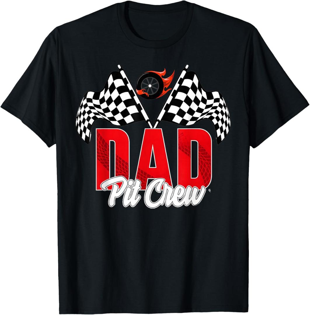 Race Car Birthday Party Racing Family Dad Pit Crew T-Shirt, 2XL