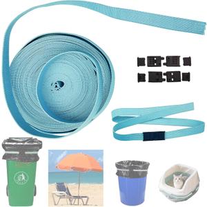 Trash Can Bands, DIY Adjustable-Length Long Rubber Bands, Non-Slip Trash Can Elastic Bands, 0.59 IN Width Fits All Trash Can Ban Sizes, 590 IN Length (Includes 10 Connecting Clips)