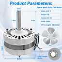 97009317 Attic Fan Ventilator Motor and FB99100 Attic Fan Blade fits 1050 and 1200 CFM Replace 355BR, 355-C, 355-D, 355-E, 355-F, 358-A, 358-B, 358-C, 358-D, 358-E
