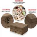 Pinzoveco Jewelry Box for Women, Rustic Wooden Jewelry Organizer Box for Storage Earrings Rings Necklace Bracelet, Farmhouse Style Wood Jewelry Boxes & Organizers (Gray)