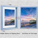 MUYE 8x10 Floating Frame Set of 2,Double Real Glass Photo Frame for Wall Hanging or Tabletop Standing,Display Any Size Photo up to 8x10,Blue