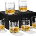 Whiskey Glasses Set of 6, 11 OZ Old-Fashioned, Rum & Scotch Glasses