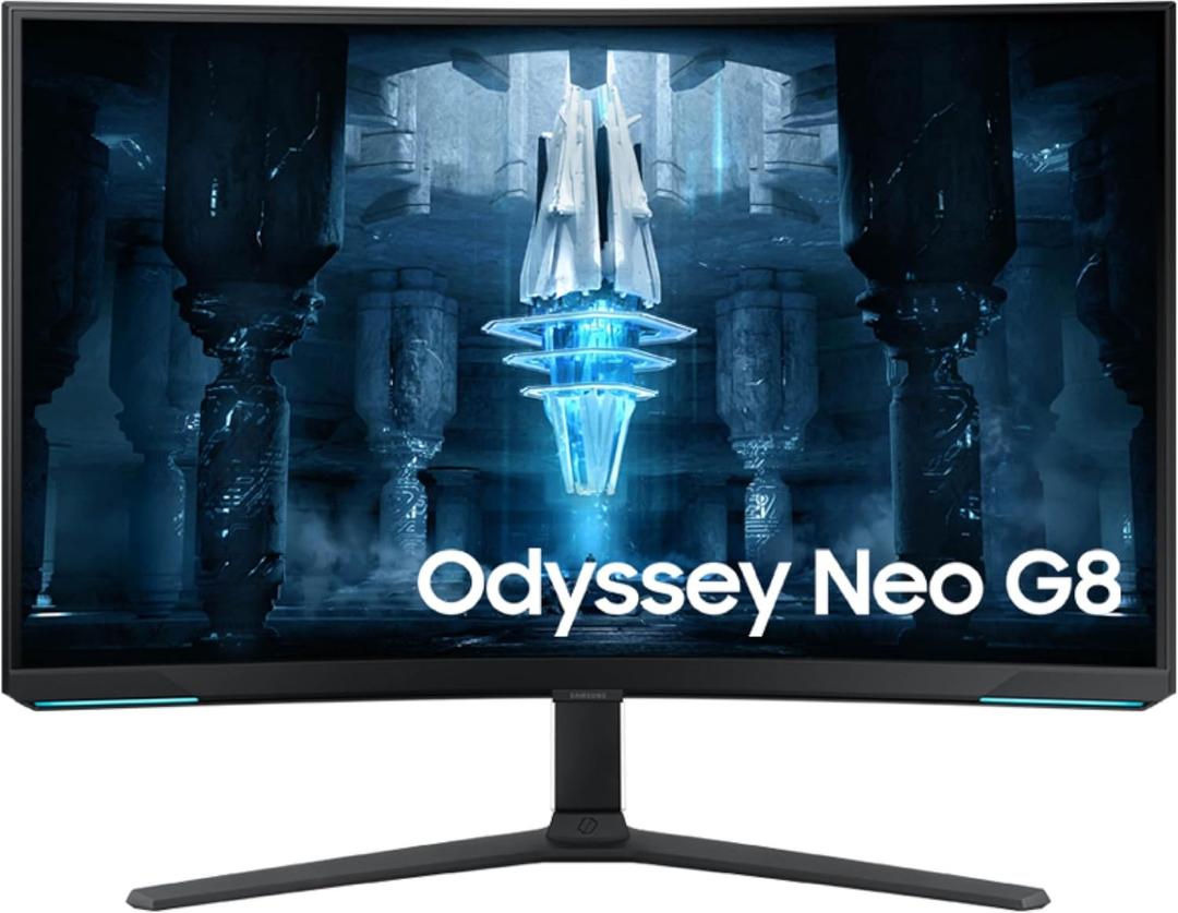 Samsung 32" Odyssey Neo G8 (G85NB) 4K UHD 240Hz 1ms G-Sync 1000R Curved Gaming Monitor, Quantum HDR2000, AMD FreeSync Premium Pro, Matte Display, DisplayPort, Black & White, LS32BG852NNXGO