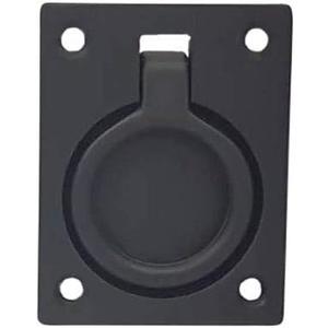 QCAA Flush Ring Pull, 2-1/2"x1-7/8, Matte Black, Made in Taiwan, 1 Pack