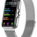 Health Fitness Tracker, Smart Watch with 24/7 Heart Rate and Blood Oxygen Monitor, Sleep Tracker with IP68 Waterproof, Activity Tracker Pedometer Step Counter for Women Men (Silver)