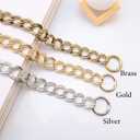 Errienpin 23.6 Inch Chunky Purse Chain Handles | Double Chain with Oversized O Ring | Short Strap Replacement for Handbags & Shoulder Bags(Brass)