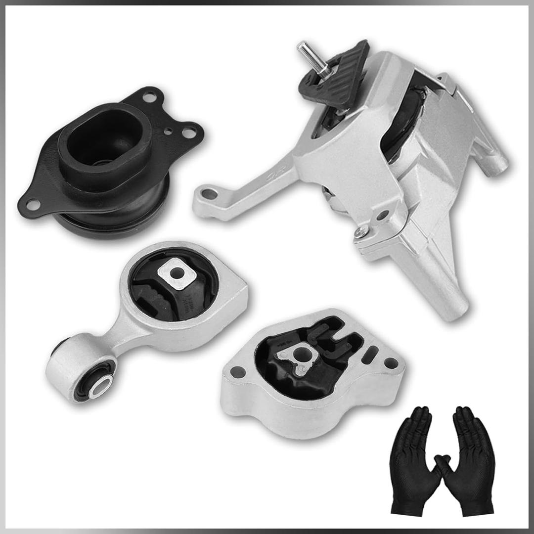 Nissan Altima 2.5L 2007-2017 Engine & Transmission Mount Set - Silver Rubber Mounts - A4353, A4339, A4350, A4340
