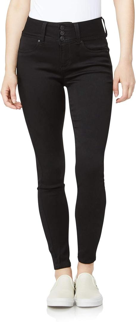 WallFlower Women's Sassy Skinny High-Rise Insta Soft Juniors Jeans 24Plus (Noir)