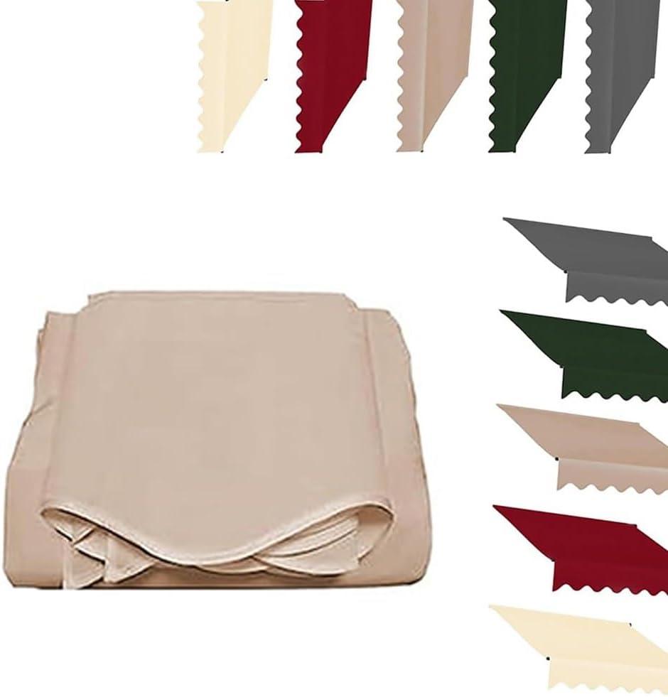 Market Awning Fabric Replacement, Retractable Awning 100% Polyester Canvas, Replacement Top Cover for Patio Awning, Door Window Sun Shade Cover(Khaki,13x5ft/400x150cm)