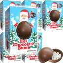 Christmas Hot Milk Chocolate Bombs, 12-Pack Chocolaty Hallow Filled with Mini Marshmallows Birthday, Cocoa Bombs (EXP 02/11/27)