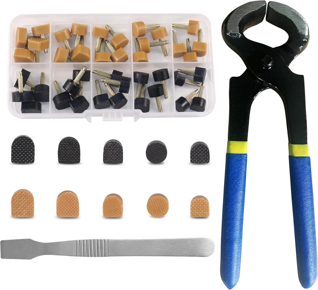MHBH High Heel Replacement Tips, Shoe Heel Repair - 20 Pairs of Heel Caps in 2 Colors with Removal Pliers, Round and U Shape Shoe Heel Repair Kit for Women's Shoes, 5 sizes (8-12.5mm)