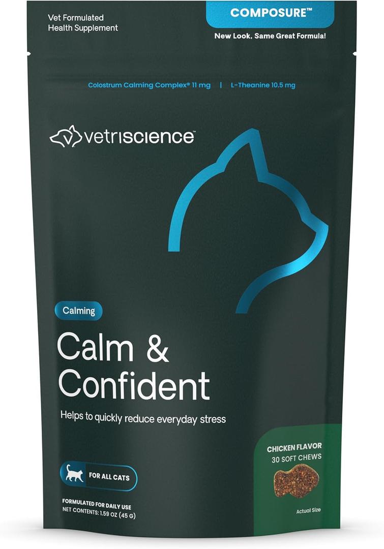VetriScience Composure, Calming Formula for Cats, 30 Bite-Sized Chews
