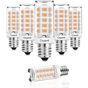 E12 LED Bulb Dimmable, 2700K Soft Warm White, 4W Equivalent 40W Candelabra Light Bulbs, AC120V, 400LM, Non Flicker, T4 E12 Base Light Bulbs for Chandelier, Ceiling Fan Lighting(5 Pack)