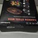 12.8" Carbon Steel Wok-11Pcs Woks & Stir Fry Pans Wok Pan with Lid, No Chemical Coated Chinese Woks with 10 Cookware Accessories, Flat Bottom Wok for Electric, Induction,Gas Stoves