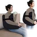 Shoulder Surgery Pillow, Ergonomic Rotator Cuff Pillow, Comfortable Post Shoulder Surgery Pillow, Adjustable Structure Provide Support, Shoulder Pain Relief (Black, Arm & Shoulder Strap)