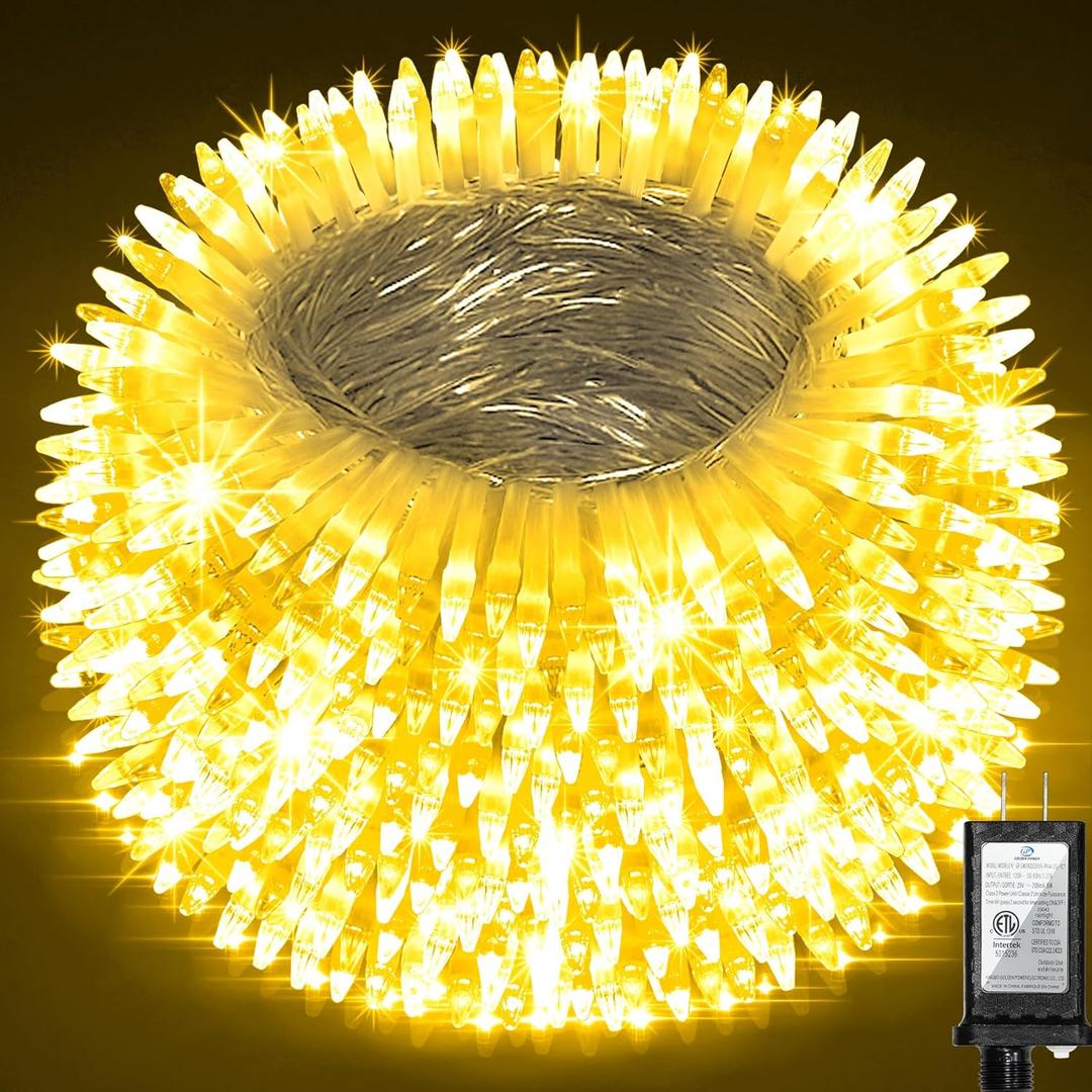 1500 LED Chrstmas Lights, 470ft Outdoor Christmas String Lights with 12 Modes, Warm White LED String Lights with Timer Dimmable Waterproof for Tree Fence Garden Xmas Patio Wedding Party Decorations