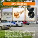 Hose Quick Connector Adapter Fittings, Replacement for PF247007, 1/2" Quick Connect for 3/4" RV and Marine Connect Garden Hose for Spray-away and Spray-port, Brass Adapter with PTEE Tape