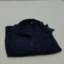 Blue Button Down Shirt Women Womens Blouses and Tops Dressy Elegant Business Attire Casual Summer Beach Long Sleeve Dress Shirts v Neck Party Club Night Collar Uniform Going Out Navy Blue, Size S