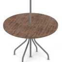 Brown Wooden Texture Round Outdoor Tablecloths with Umbrella Hole Circle Fitted Table Cloth with Elastic Zippered Tablecloth 45"-56" Waterproof Umbrella Table Cloth Round Elastic Table Cover for Patio