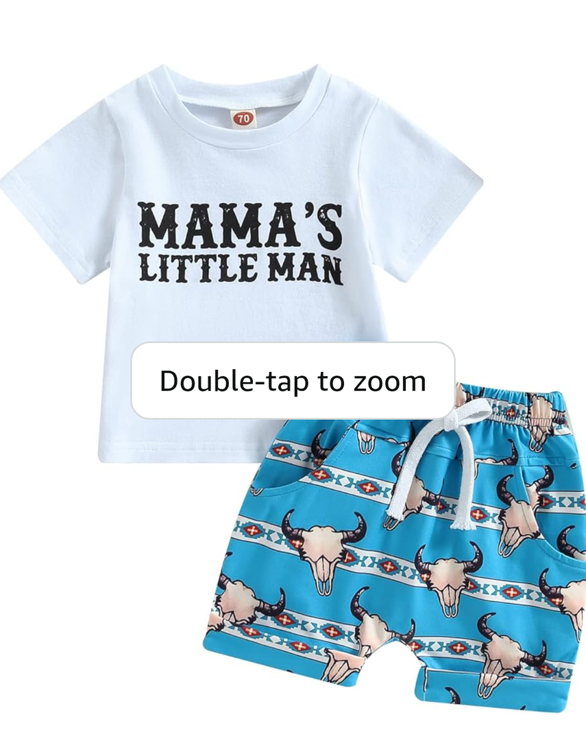 Yiiciovy Toddler Baby Boy Summer Clothes Outfits Western Animals Farm Themed Short Sleeve Top and Short 2Pcs Country Outfits 90