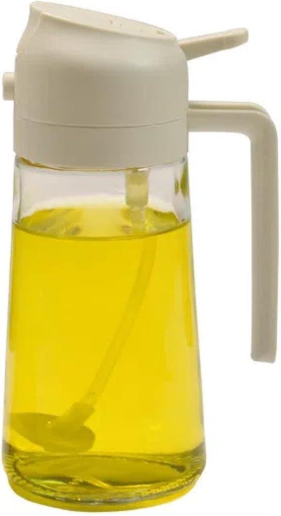 16oz Kitchen Cooking 2 in 1 Fuel Injector - Olive Oil Salad Barbecue Oil Spray 470ml Glass Fuel Injector (Off-white 470ml)