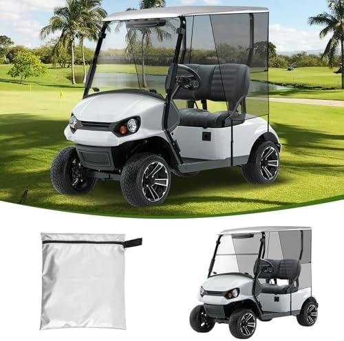 Toriexon 2 Passenger Golf Cart Sun Shade Cover for Yamaha G14 G16 G22 G29 Drive2, Encrypted Polyester Mesh Shield, UV Protection & Heat Isolation, Golf Cart Cover for Yamaha Cart, 53'' x 45.25'', Size M