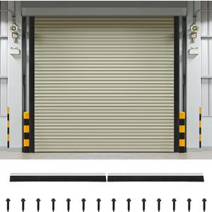 DoubleFill 3" Roll up Garage Brush Seal for Side, 8ft Long Heavy Duty Garage Door Seal Nylon Brush with Aluminum Track No-Drill 45deg Holder for Commercial, Corrugated, Sliding Barn, Hangar Doors