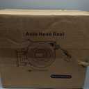 Retractable Garden Hose Reel, 1/2 in x 150 ft Heavy Duty Wall-Mounted Hose Reel with 180 Swivel Bracket, 10-Pattern Nozzle, Automatic Slow Rewind System, Any Length Lock for outside Watering,Cleaning