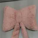 XVTRU Dusty Pink Bow Pillow, Soft Bow Decorative Pillows with Faux Rabbit Fur, Cute 12" Bow Throw Pillows, Aesthetic Home Decor Bow Shaped Plush Pillow for Bedroom Sofa Couch (Small-12 Inch)