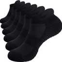 TANSTC Athletic Running Ankle Socks,6Pairs Cushioned Low Cut Anti-Blister Tab Sports Sock Men Women