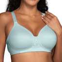 Vanity Fair Women's Full Figure Beauty Back Smoothing Bra, 4 Way Stretch Fabric, Lightly Lined Cups Up to H (38D, Wirefree - Talisman Blue)