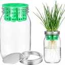 Seed Sprouting Set Green Onion Regrower Kit Includes Regrower Sprouting Lids and a Mouth Mason Jar for Sustainable Windowsill Gardens, Hydroponics, and Propagation Hydroponics Enthusiasts