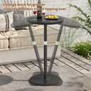 Asgolion Round Side Table Set of 2, Adjustable-Height Small Drink Table, Pedestal Martini Stand, Weighted Base Cocktail Table Accent Nightstand for Living Room, Bedroom, Bathroom, Office, Black