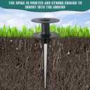 Chumia 12 Pieces 10 Inch Garden Hose Guide Spike, Zinc Coated Rustproof Heavy Duty Metal Stake with Top, Keeps Garden Hose Out of Flower Beds, Guard for Yard Plant Protection (Black)