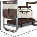 Aimerla K5 Foldable Kneeler Seat - Heavy Duty (Detachable Cloud Kneeler Pad) - Garden Stool - 2 Large Tool Bags - Portable Bench for Indoor & Outdoor, K5-Brown