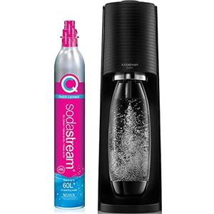SodaStream Terra Sparkling Water Maker (Black) with CO2 and Dishwasher Safe Bottle